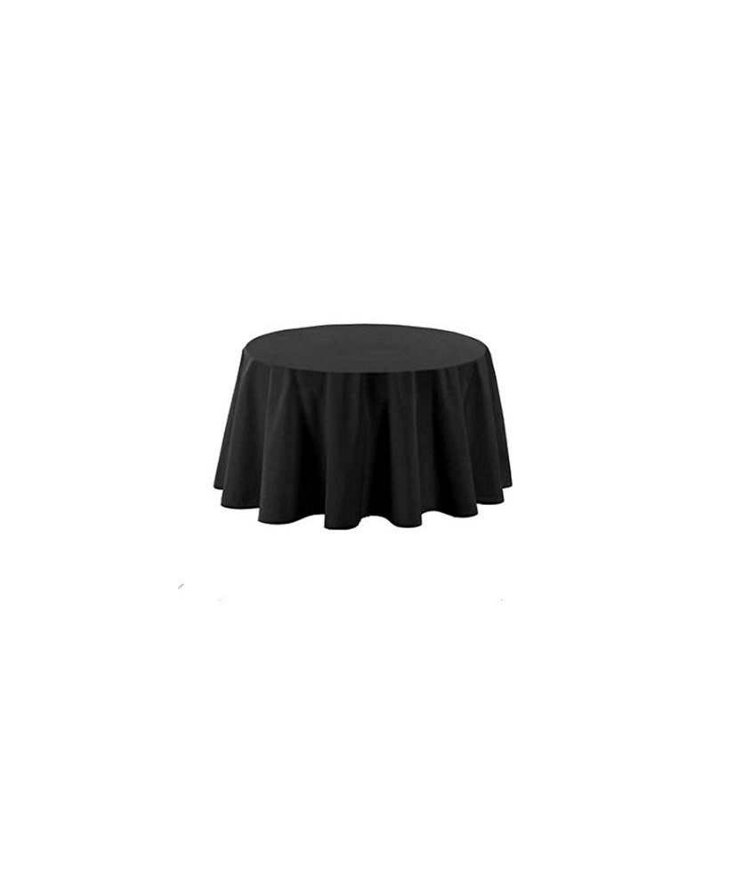 Schlichte schwarze runde Tischdecke 280 cm