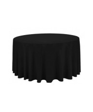 Schlichte schwarze runde Tischdecke 280 cm
