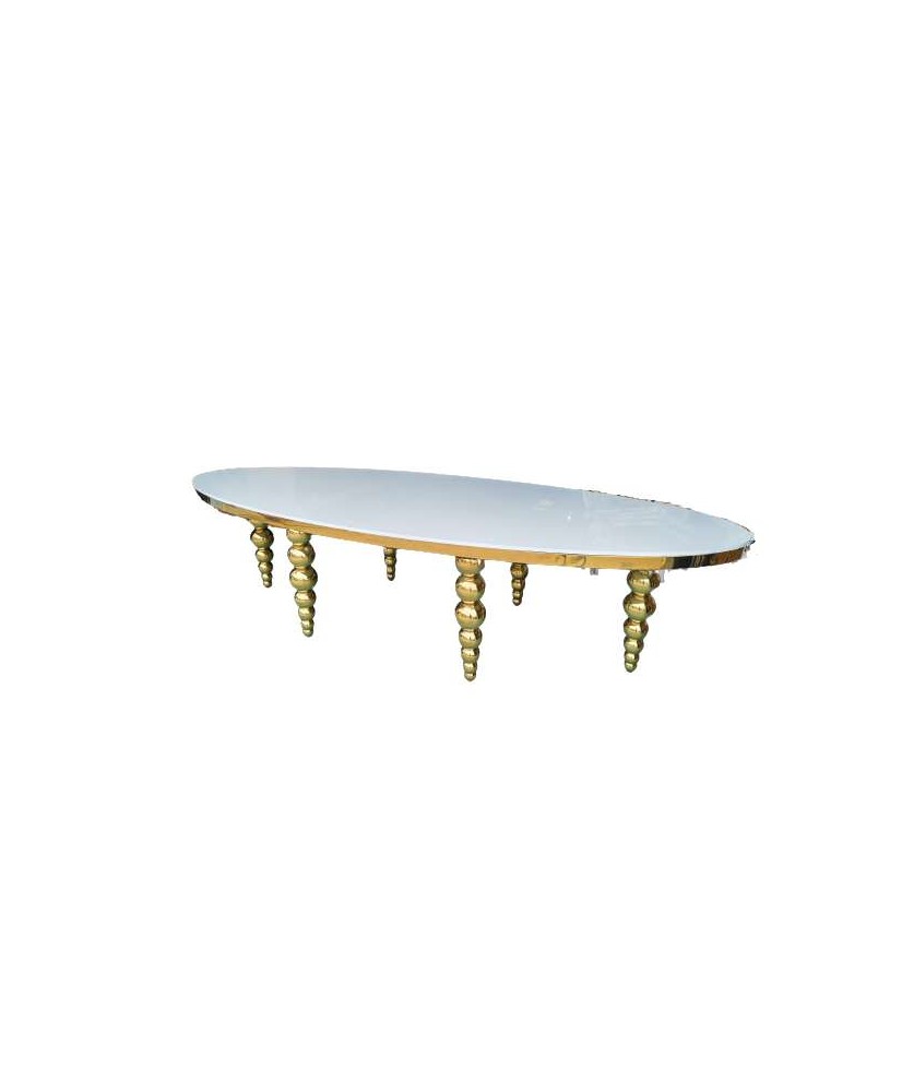 Goldfarbener ovaler Tisch 3 m – Moda
