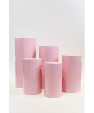 Set mit 5 zylindrischen Säulen in Rosa
