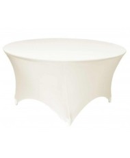 Weiße runde Lycra-Tischdecke 180 cm