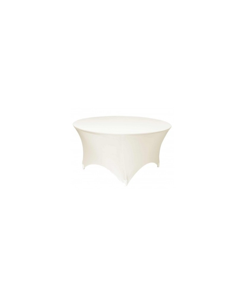 Weiße runde Lycra-Tischdecke 180 cm