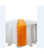 Orangefarbener Satin-Tischläufer x 10 Stück